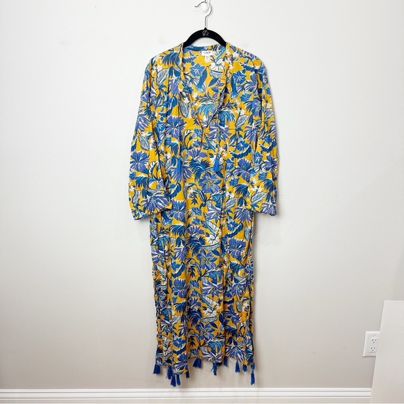 J. Crew Floral Swim Coverup - Blue and Yellow - Picture 2 of 8